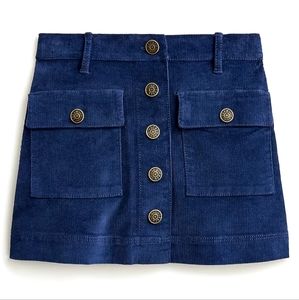 Crewcuts girls corduroy button front  Mini skirt, 7, blue